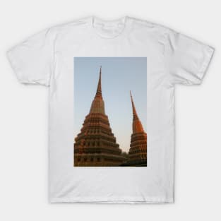 Two stupa against clear sky at Wat Pho Buddha temple. 1 T-Shirt